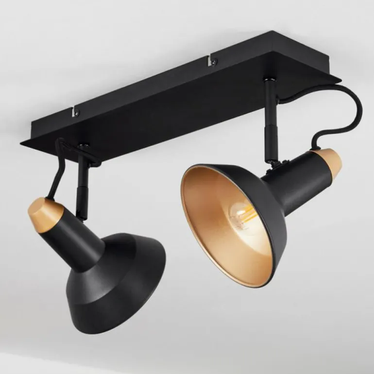 Plafonnier Vouzy Noir, 2 lumières