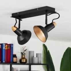 Plafonnier Vouzy Noir, 2 lumières