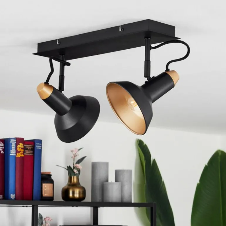 Plafonnier Vouzy Noir, 2 lumières