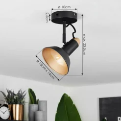 Plafonnier Vouzy Noir, 1 lumière