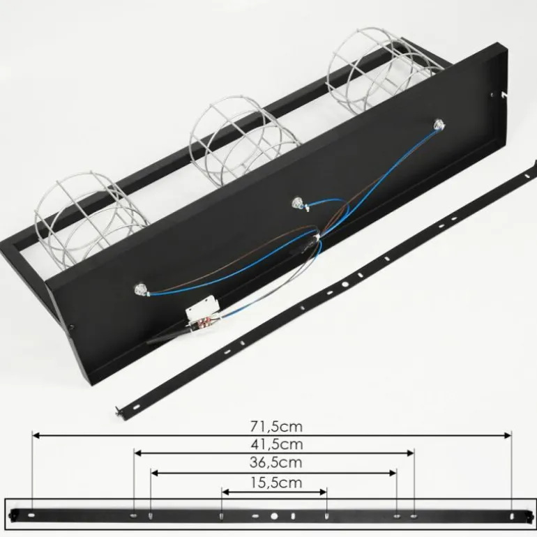 Plafonnier Wynyard Noir, 3 lumières