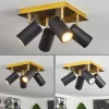 Plafonnier Zuoz Laiton, Noir, 4 lumières