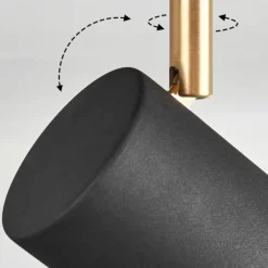 Plafonnier Zuoz Laiton, Noir, 4 lumières