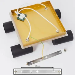 Plafonnier Zuoz Laiton, Noir, 4 lumières