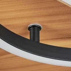 Plafonnier Abonakope LED Couleur bois, Écru, Noir, 2 lumières, Télécommandes, Changeur de couleurs