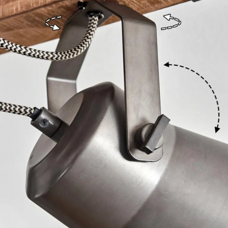 Plafonnier Aduard Bois foncé, Noir, 4 lumières