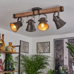 Plafonnier Aduard Brun, Noir, 4 lumières