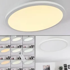 Plafonnier Ailik LED Blanc, 1 lumière, Télécommandes