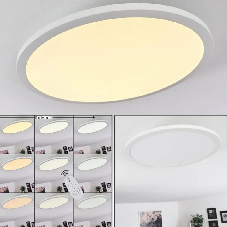 Plafonnier Ailik LED Blanc, 1 lumière, Télécommandes