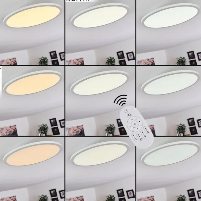 Plafonnier Ailik LED Blanc, 1 lumière, Télécommandes