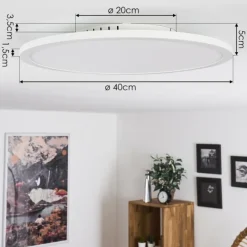 Plafonnier Ailik LED Blanc, 1 lumière, Télécommandes