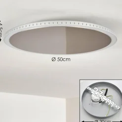 Plafonnier Aitrach LED Argenté, Blanc, 1 lumière