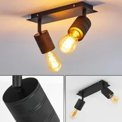 Plafonnier Ajaccio Noir, 2 lumières