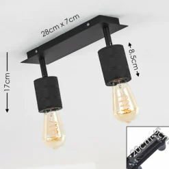 Plafonnier Ajaccio Noir, 2 lumières