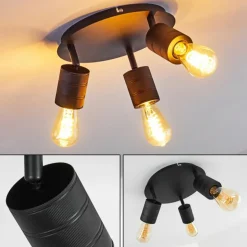 Plafonnier Ajaccio Noir, 3 lumières