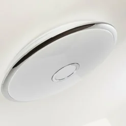Plafonnier Alar LED Chrome, Blanc, 1 lumière, Télécommandes