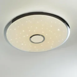 Plafonnier Alar LED Chrome, Blanc, 1 lumière, Télécommandes
