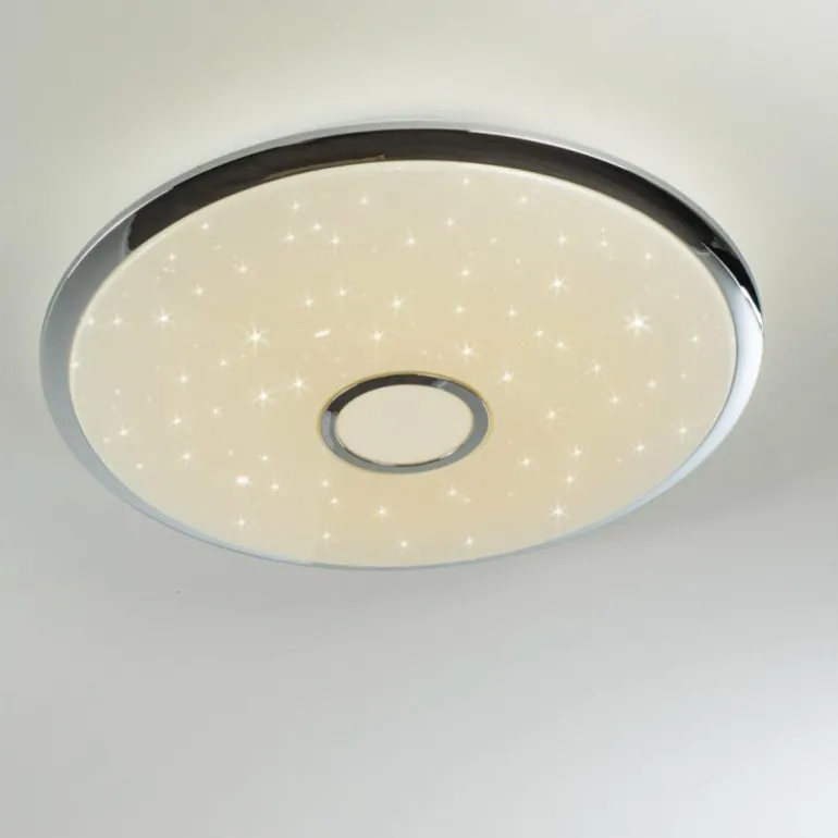 Plafonnier Alar LED Chrome, Blanc, 1 lumière, Télécommandes