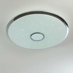 Plafonnier Alar LED Chrome, Blanc, 1 lumière, Télécommandes