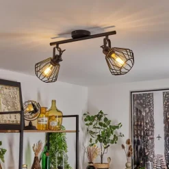 Plafonnier Albreda Noir, 2 lumières