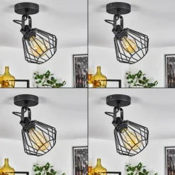 Plafonnier Albreda Noir, 1 lumière