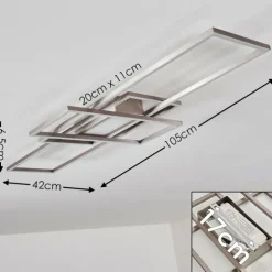 Plafonnier Alsterbro LED Nickel mat, 1 lumière, Télécommandes