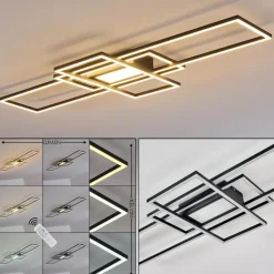 Plafonnier Alsterbro LED Noir, 1 lumière, Télécommandes