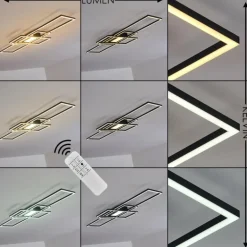 Plafonnier Alsterbro LED Noir, 1 lumière, Télécommandes