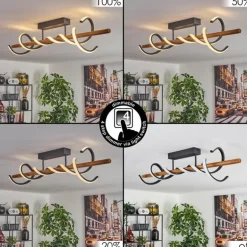 Plafonnier Alvarim LED Écru, Noir, 1 lumière