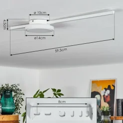 Plafonnier Amdal LED Blanc, 2 lumières