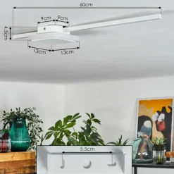 Plafonnier Amdal LED Blanc, 2 lumières