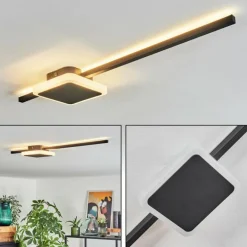 Plafonnier Amdal LED Noir, Blanc, 2 lumières