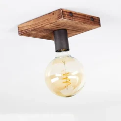 Plafonnier Amnicon Bois foncé, Noir, 1 lumière