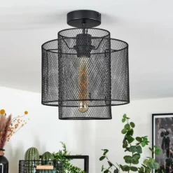 Plafonnier Amsoldingen Noir, 1 lumière