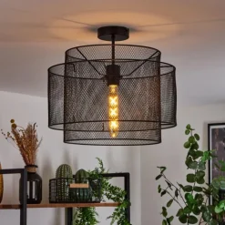 Plafonnier Amsoldingen Noir, 1 lumière