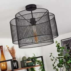 Plafonnier Amsoldingen Noir, 1 lumière