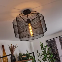 Plafonnier Amsoldingen Noir, 1 lumière