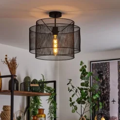 Plafonnier Amsoldingen Noir, 1 lumière