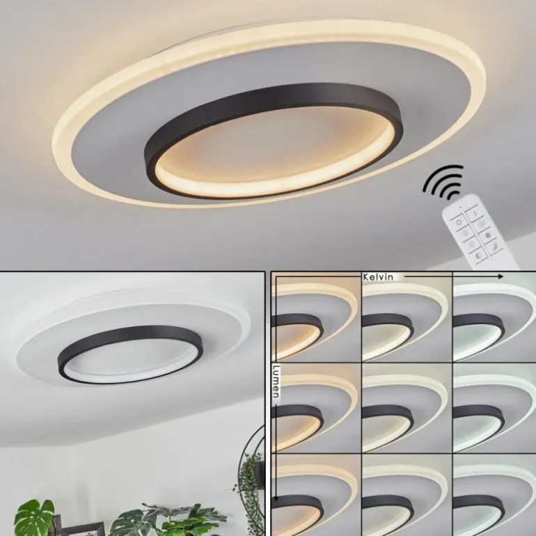 Plafonnier Andelfingen LED Blanc, 1 lumière, Télécommandes