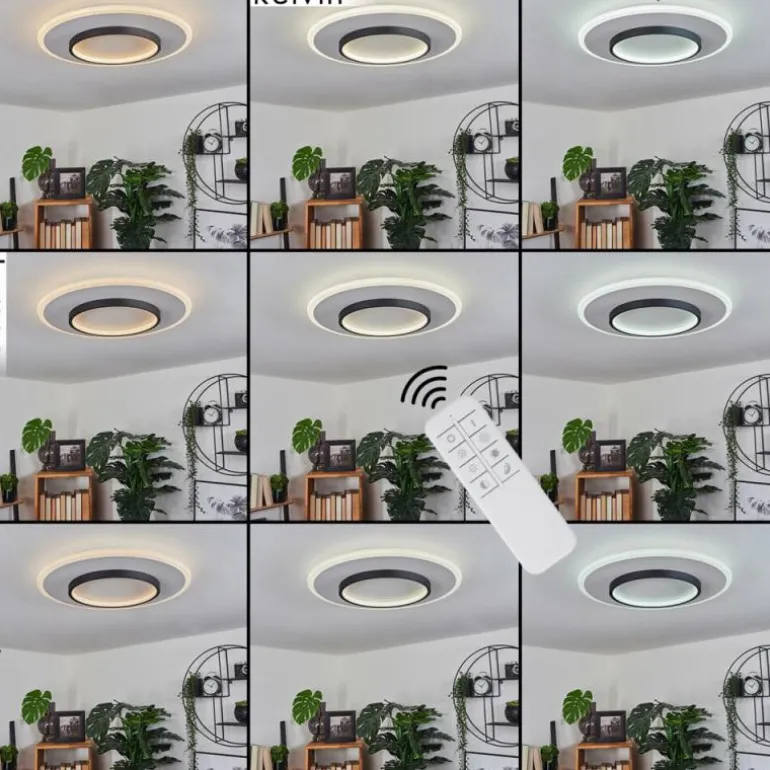 Plafonnier Andelfingen LED Blanc, 1 lumière, Télécommandes