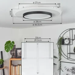 Plafonnier Andelfingen LED Blanc, 1 lumière, Télécommandes