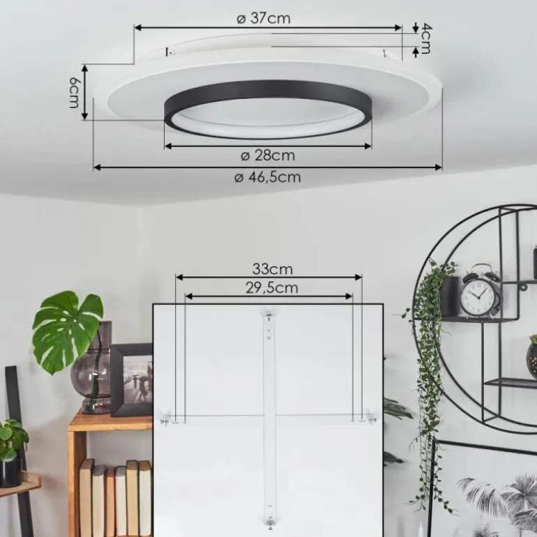 Plafonnier Andelfingen LED Blanc, 1 lumière, Télécommandes