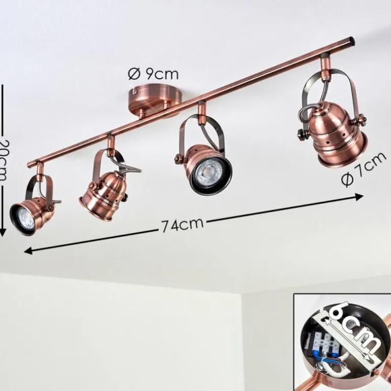 Plafonnier Aniak LED Cuivre, 4 lumières