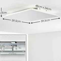 Plafonnier Antria LED Blanc, 1 lumière, Télécommandes, Changeur de couleurs