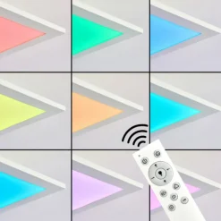 Plafonnier Antria LED Blanc, 1 lumière, Télécommandes, Changeur de couleurs