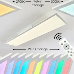 Plafonnier Antria LED Blanc, 1 lumière, Télécommandes, Changeur de couleurs