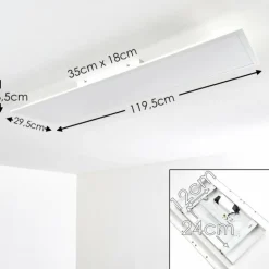 Plafonnier Antria LED Blanc, 1 lumière, Télécommandes, Changeur de couleurs