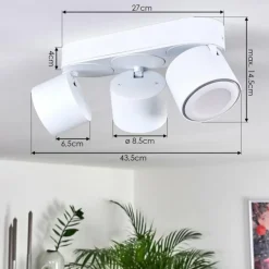 Plafonnier Appleton LED Blanc, 3 lumières