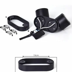 Plafonnier Appleton LED Noir, 2 lumières