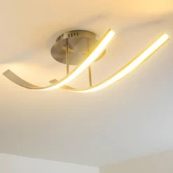 Plafonnier Aranu LED Acier inoxydable, Nickel mat, 2 lumières